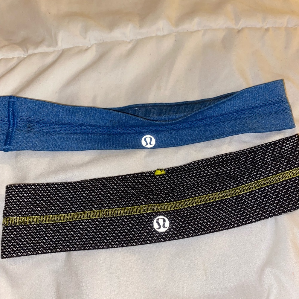 lululemon headbands blue and grey/green